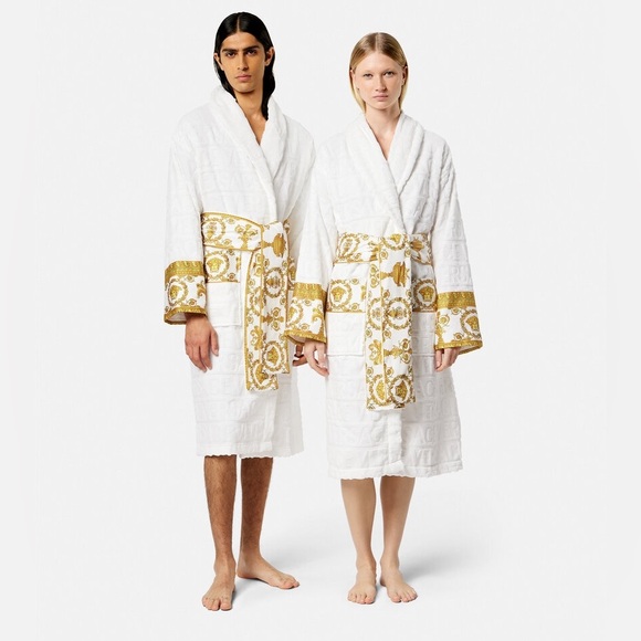 BNWT Versace White and Gold Baroque Bathrobe - Picture 2 of 4
